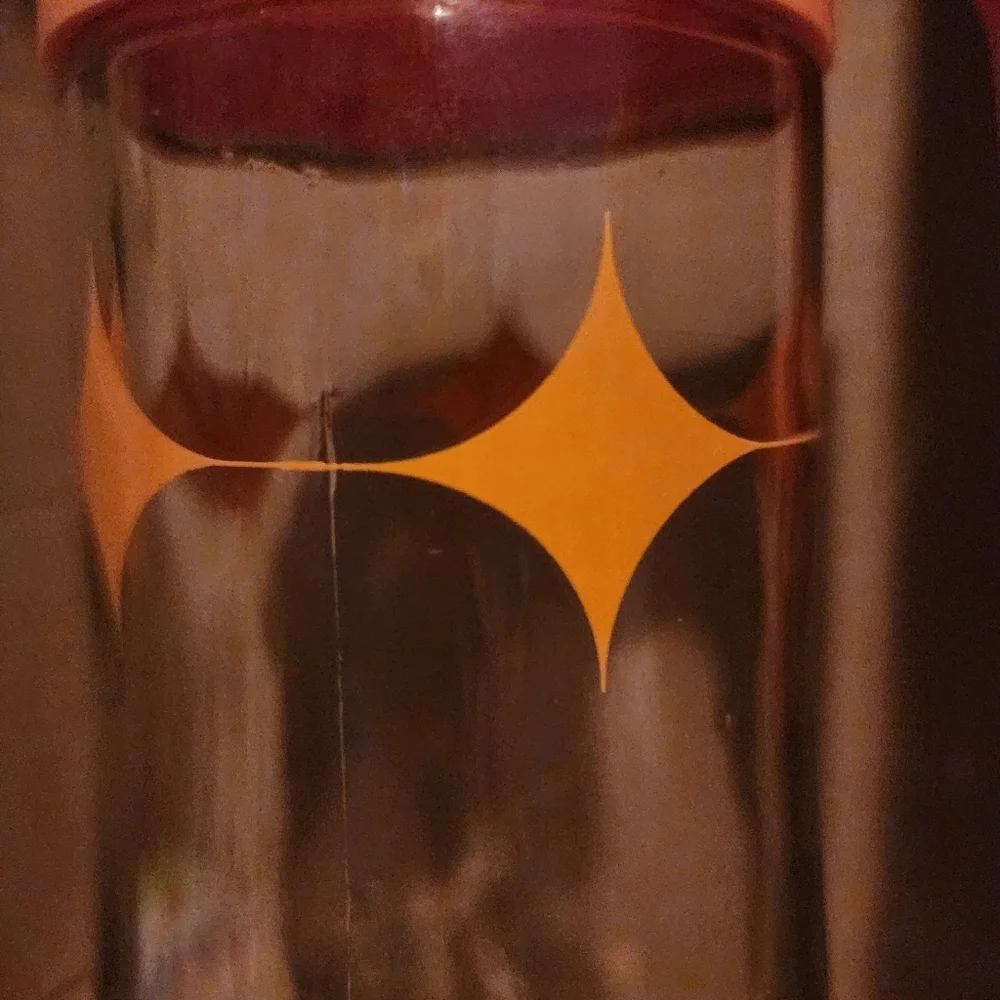 VTG MCM Anchor Hocking Orange Starburst Pitcher vibrant mid-century entertaining